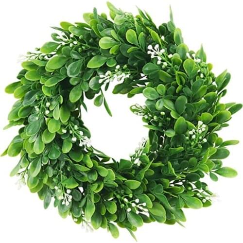 A 10 Inch Simulation PE Plastic Jasmine Garland American Door Knocker Green Plants Forest Wedding Home Decoration Wall Hanging