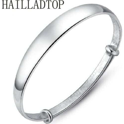 Smooth Bracelet For Women Fashion Wholesale Jewelry Lots Adjustable Bracelets Bangles Womens Jewellery Silver Free Shipping
