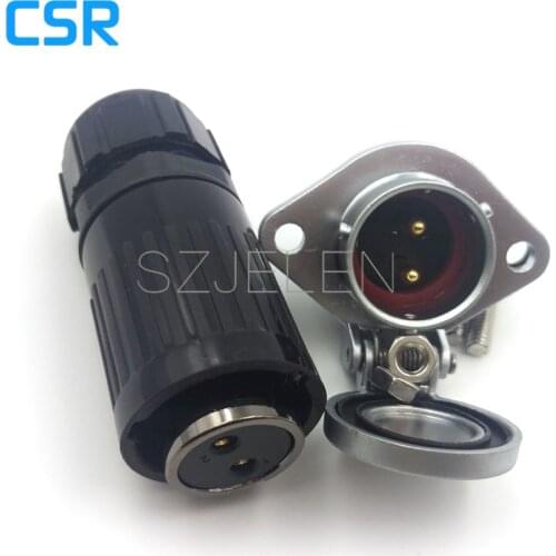 HP20,Industrial connector, 2-pin electrical equipment power panel mount connector, rated current 25A, Electric Power Connector