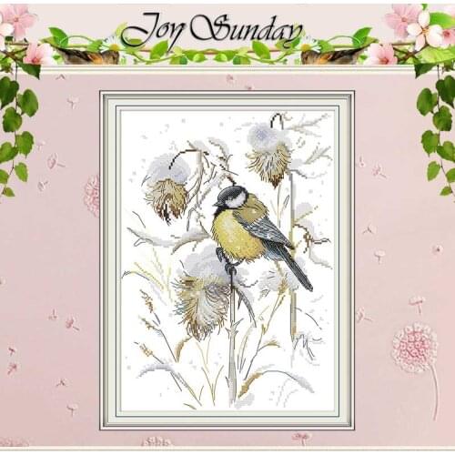 Bird In Late Autumn Patterns Counted 11CT 14CT Cross Stitch Sets wholesale DIY Cross-stitch Kit Embroidery Needlework Home Decor
