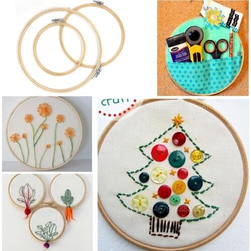 8 Size 8-27CM Bamboo Frame Embroidery Hoop Ring DIY Needlecraft Cross Stitch Machine Round Loop Hand Household Sewing Tools