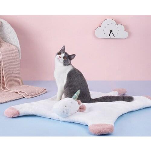 Unicorn Shape Pet Mats Thicken Soft Cat Bed For Dog Mat Winter Cat Mat Blanket Pet Products Dog Bed For Small Large Dogs Carpet