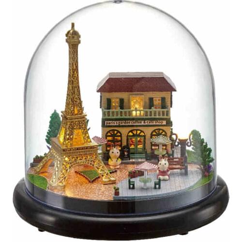 Doll House Miniature 3D Puzzle Wooden Dollhouse miniaturas Include Furniture Dolls For House Birthday Gift Toys-Romantic Paris