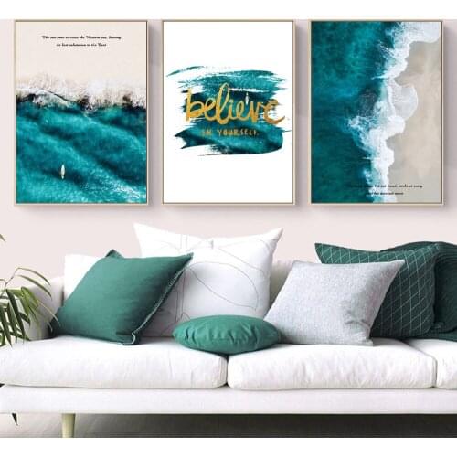 Sea Landscape Tourist Scenery Tides Wall Art Canvas Poster and Prints Painting Picture Nordic Style for Living Room Home Decor