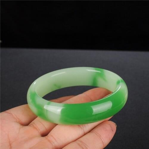 Natural Turquoise Hand-carved Wide Bar Jade Bracelet Fashion Boutique Jewelry Women Turquoise Beauty Bracelet