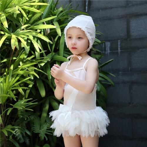 New Pattern Small Swan Children Swimming Suit Girl Lin Tai Swimwear Child Baby Six One Performance Ballet Skirt Package Postal