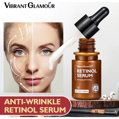VIBRANT GLAMOUR Retinol Face Serum Lifting Firming Fine Lines Anti-wrinkle Anti-aging Deep Moisturizing Whitening Essence 30ML
