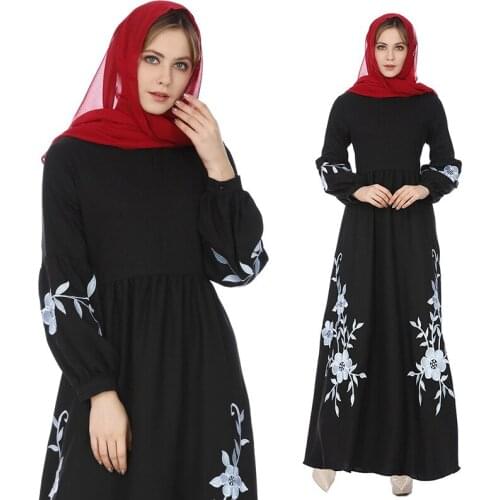 Womens Muslim Chiffon Long Sleeve Long Maxi Dress Vintage Dresses Kaftan dubai Islamic clothing abayas for women