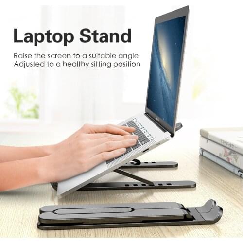 Portable Ergonomic Adjustable Foldable Laptop Stand For MacBook Pro Air iPad Pro DELL HP Tablet Stand Bracket Holder to Notebook