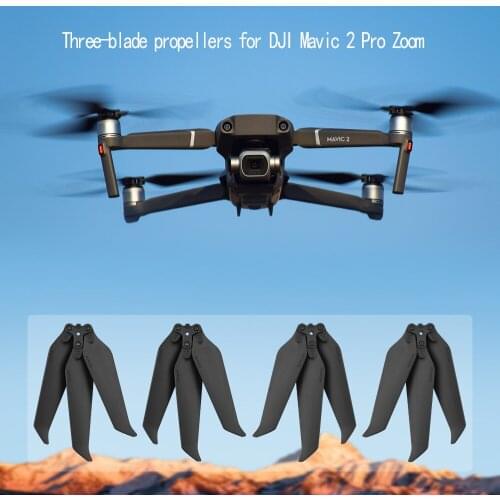 1/2/4 Pair Three-Blade Low-Noise Propellers for DJI Mavic 2 Pro Zoom Drone Foldable Props Blade Noise Reduction Accessories