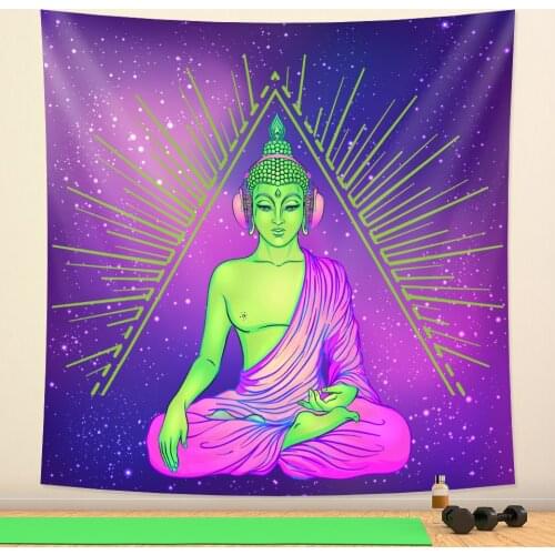 Psychedelic scene home art decorative tapestry Hippie Bohemia decorative bedroom sheet Mandala yoga mat sofa blanket