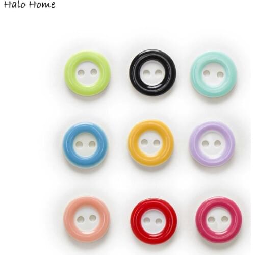 100pcs 2 Holes Round Resin Circle Buttons Clothing Decor Sewing Scrapbooking Home Handmade DIY 12mm