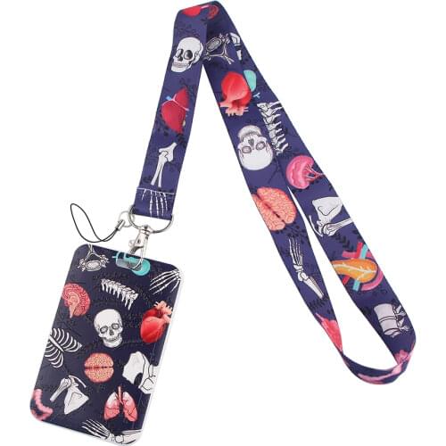 CB233 New Fashion Cool Cartoon Cell Phone Lanyards Bus ID Name Work Card Holder For Nurse Doctor Scientist Professor