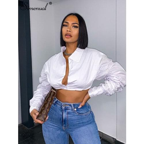 Simenual Womens White Shirts