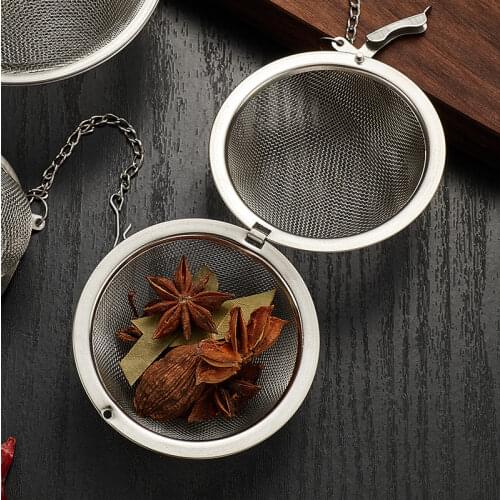 Cooking Seasoning Filter Stainless Steel Tea Strainer Locking Tea Infuser Filter Mesh Tea Ball Seasoning Herb Spices Strainer
