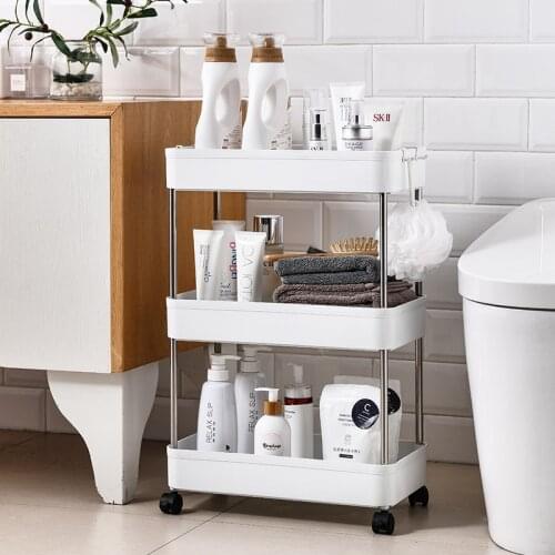 Bathroom Kitchen Living Room Storage Rack 2/3/4 Layer Wide And Narrow Cabinet Living Room Clearance Shelf Household Wheels