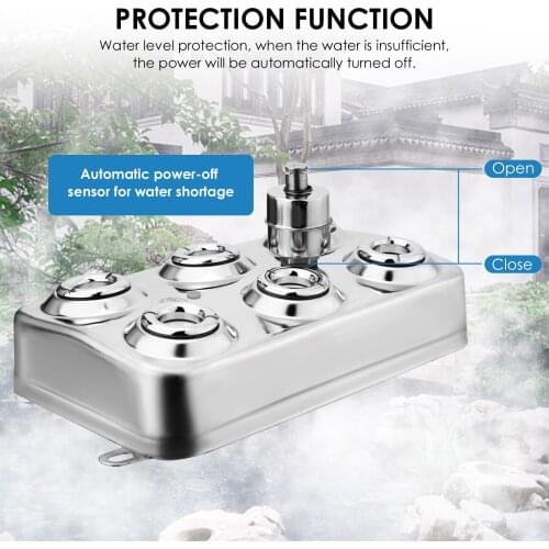 DC 48V New Ultrasonic Atomizer Industrial 6 Head Humidifier Fog Machine 3Kg/H Ultrasonic Mist Maker Fogger For Garden Pond