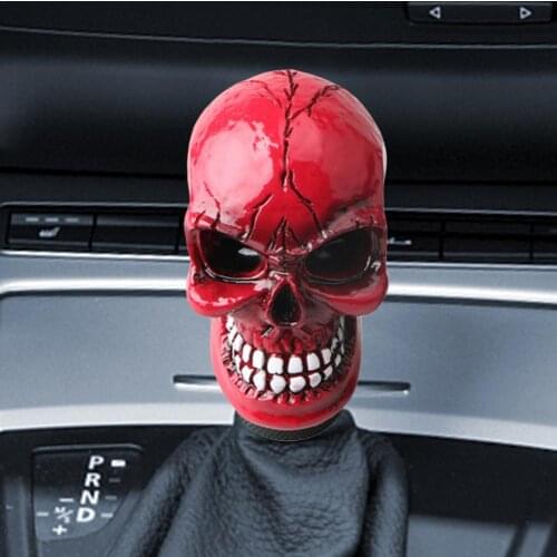 Universal Skull Head Stick Manual Shift Knob Lever Modified Shifter Gear With Adapters Car Auto Styling Shift Knob Adapter