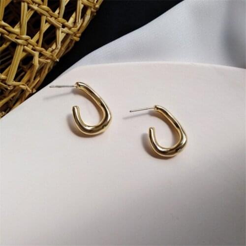 Trendy Irregular Hoop Earrings For Women Gold Color Cute Korean Earrings 2021 Trendy New Fashion Pendientes Jewelry Gifts