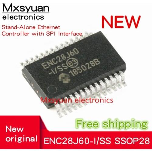 10pcs~50pcs/lot ENC28J60-I/SS ENC28J60/SS ENC28J60 SSOP28 New original Ethernet chip