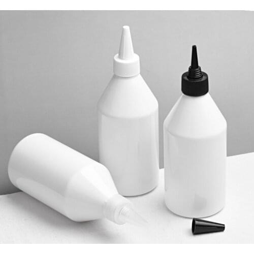 300ML X 20 Empty Pointed Mouth Liquid Plastic Container 300cc White Green Cosmetic Lotion Essential Oil Bottles With Screw Cap