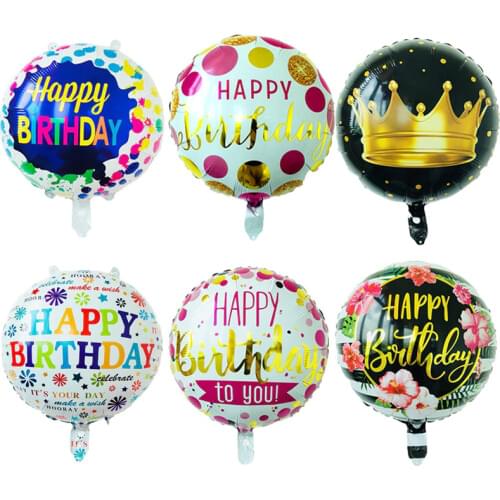 6pcs Globos 18 inch happy birthday party decorations kids & adult ballon anniversaire crown helium balloon