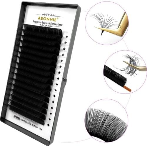 Abonnie Fast Ship False Individual Eyelash Extension Supplies Professional Faux Eyelashes Mink Extensions Russian Volume Lashes