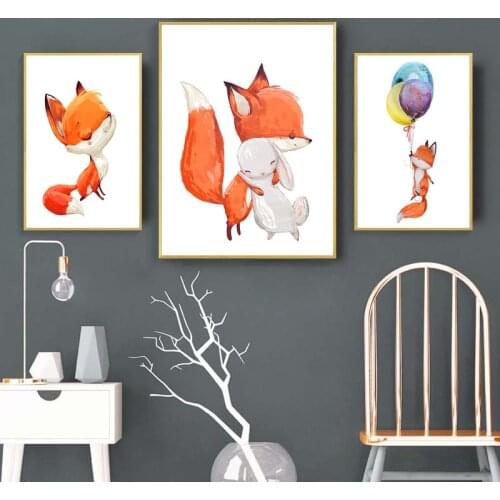 5D DIY Diamond Painting Cartoon Fox Animal Cross Stitch Bay Bedroom Diamond Embroidery Mosaic Home Decor Art Kids Gift