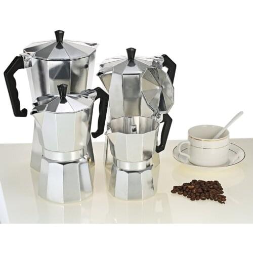 50ML 1 Cup Aluminum Coffee Pot Octagonal Coffee Maker Espresso Percolator Coffeeware Moka Pot Stovetop Furnace Mocha Pots