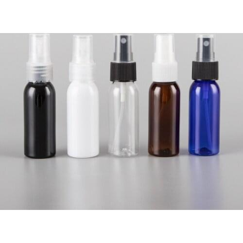 30ML X 50 Black Blue Transparent Brown White Small plastic Spray Bottles 30CC Empty Perfumes PET Bottle Travel Spray Container