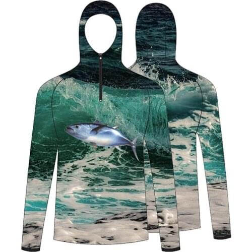 Free Ship Outdoor Fishing Shirts Anti-UV Polyester Breathable Quick Dry Fishing Hoodies Men Outdoor Camp Clothes