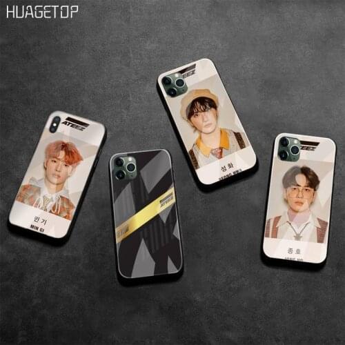 HUAGETOP ATEEZ HongJoong SeongHWA Luxury Phone Case Tempered Glass For iPhone 11 Pro XR XS MAX 8 X 7 6S 6 Plus SE 2020 case