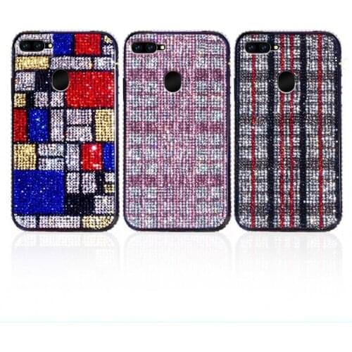 Phone Case 12 11 Pro Max Inlaid Rhinestone Design Phone Case For 8 7 X XS 3d Diamond Pattern Back Luxury Cover for iPhone 12 XR