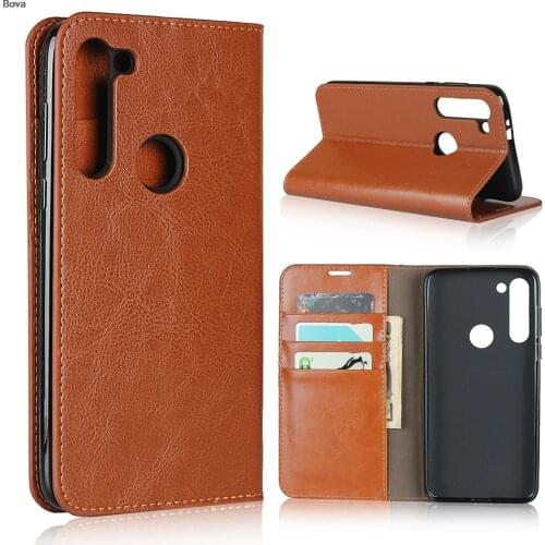 Deluxe Wallet Case For Motorola Moto G8 Power Genuine Cow Leather Case Flip Cover Real Skin Phone Bags