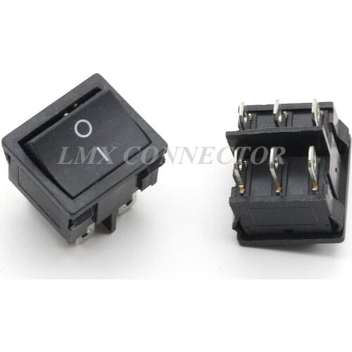 10PCS Black Push Button Switch 6A250V/10A125V KCD5 Copper 6Pin On/Off Rocker Switch