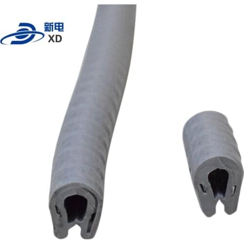 Door frame rubber edging for sheet metal strip