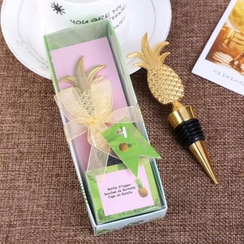Elegant Pineapple Champagne Red Wine Bottle Stopper Vacuum Sealed Twist Valentines Wedding Favors Gift