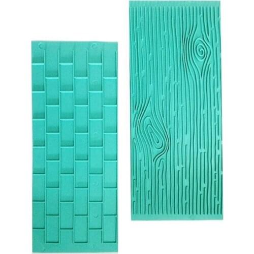 Mold Tree Bark Brick Wall Impression Moulds Gum Paste Impression Mat Fondant Cupcake Wedding Gift Decoration