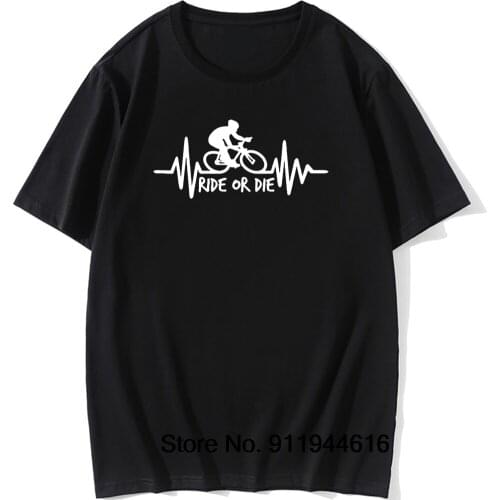 Funny Birthday Present Dad Father Heartbeat Biker T-Shirt Bicycle Summer Cotton Is My Bike Okay T Shirts Men