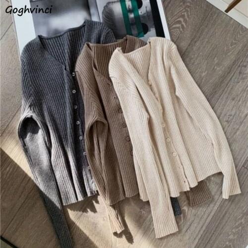 Cardigan Women Slim Cozy Spring Autumn Striped Casual Basic Ulzzang Streetwear Gentle V-neck Knitted Lovely Preppy Vintage Ins