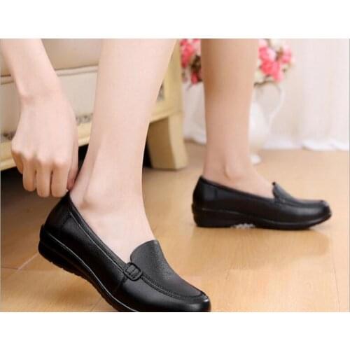 Classic new Women Flats Platform Loafers Ladies Elegant Genuine Leather Shoes Woman Autumn Slip On Casual Womens Shoes Large