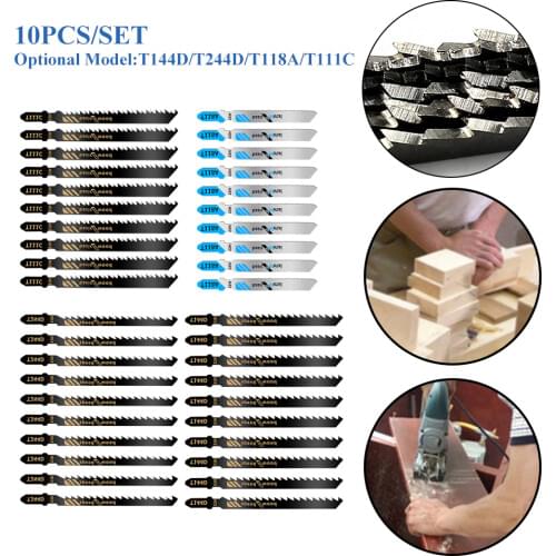 10Pcs Jig Saw Blade Jigsaw Blades Set Metal Wood Assorted Blades Woodworking T144D/T244D/T118A/T111C For Bosch/Metabo/Makita