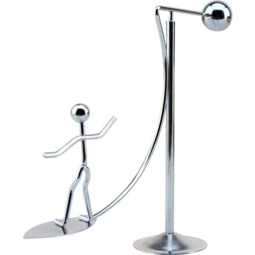 Little Iron Man Tumbler Ornaments Innovative Home Crafts Kinetic Weightlifter Gadget Perpetual Motion Instrument Office Desk Toy