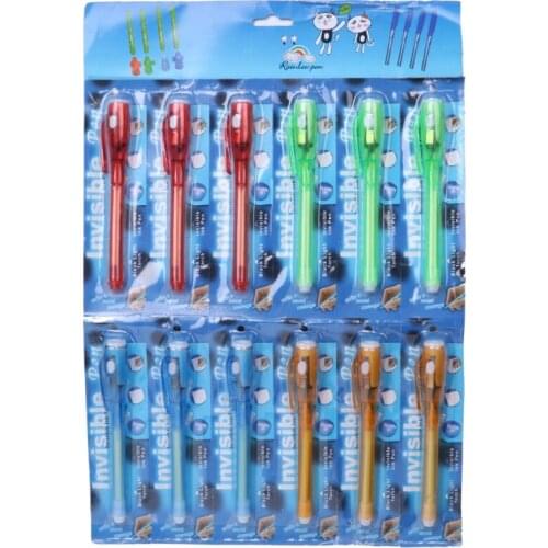 Invisible Ink Highlighter Pen Built in UV Light Magic Marker Secret Message Tool Set New