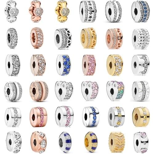 New fashion charm original diamond spacer beads suitable for original Pandora ladies bracelet jewelry gift