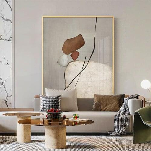 Hand-painted stone ran the Nordic restaurant sofa background wall painting murals house poster printing canvas art image