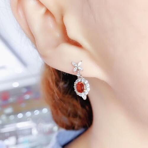 Garnet Earring Natural And Real Garnet Earring 925 sterling silver Fine jewelry Garnet Earring