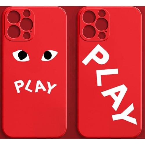 Japan Street brand red Soft Liquid silicone phone case for apple iphone 12 13 MiNi X XS XR MAX 11 13 Pro love heart coque cover
