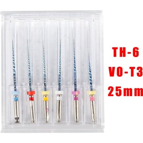 Dental Niti Heat Thermal Activation 21-25mm Files for Engine Use Root Canal RJH 6pcs a box