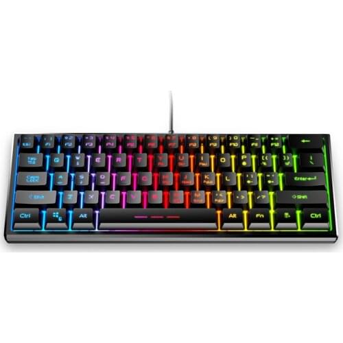 61 Keys USB Wired RGB Backlit Gaming Keyboard Mechanical Feeling Ergonomics Mini Keyboard For Computer Laptop Gamer Keyboards